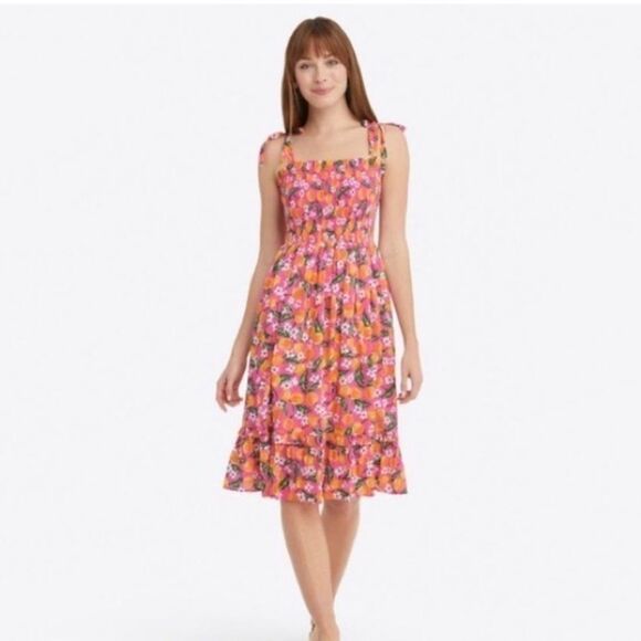 Draper James Orange Blossom Smocked
Sundress Tie Sleeves small orange yellow - Picture 2 of 12